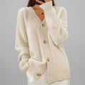 Elegant Soft Knit Cardigan, Button Front with Long Sleeves