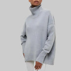High-Neck Knit Sweater in Soft Breathable Fabric