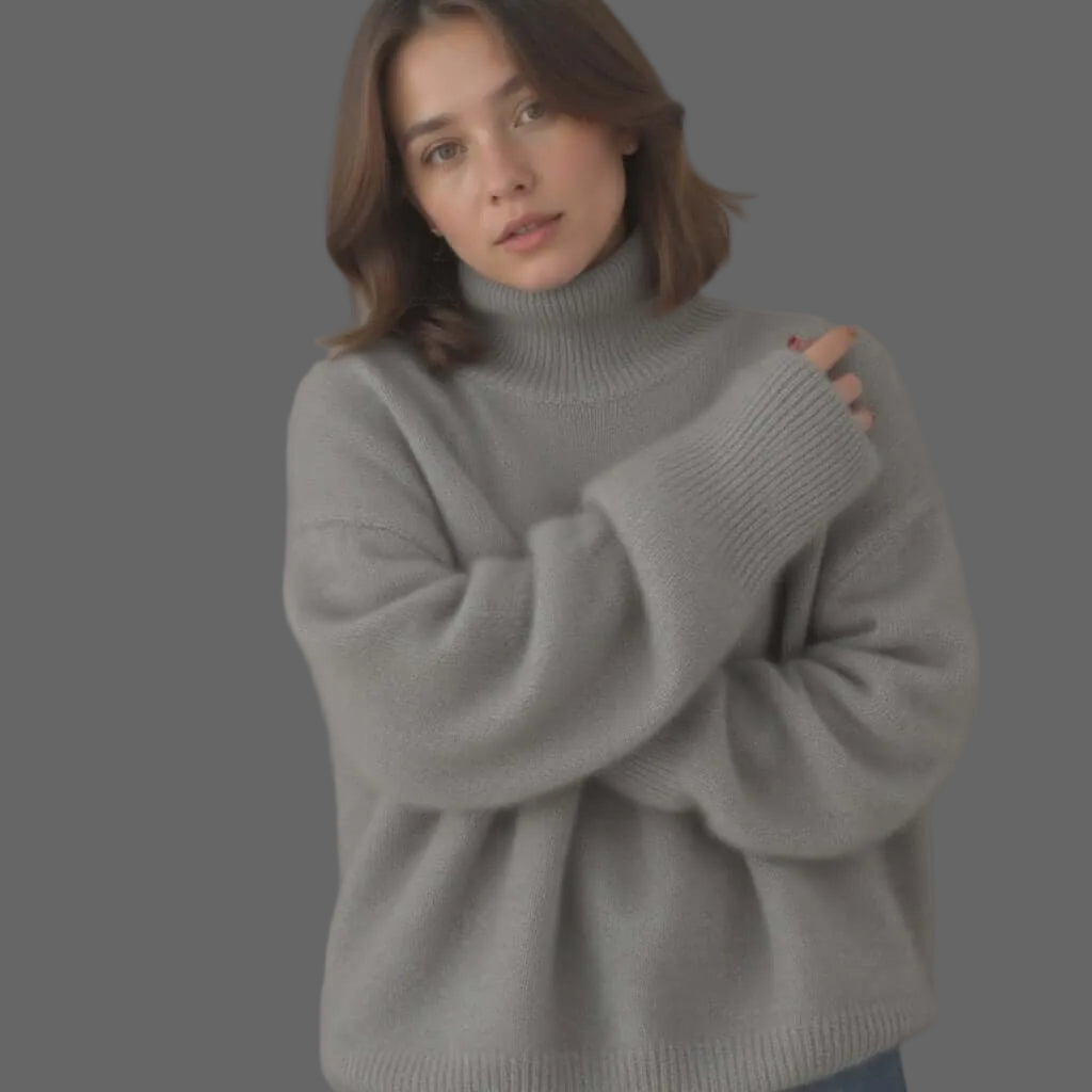 Soft Knit Turtleneck Sweater in a Oversized Fit