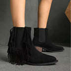 Women's Ankle Boots | Fringe Detail, Animal Print, Block Heel 0
