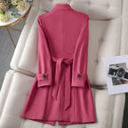 Women's Black Blazer | Tailored Fit, Tie Belt, Stand Collar 3