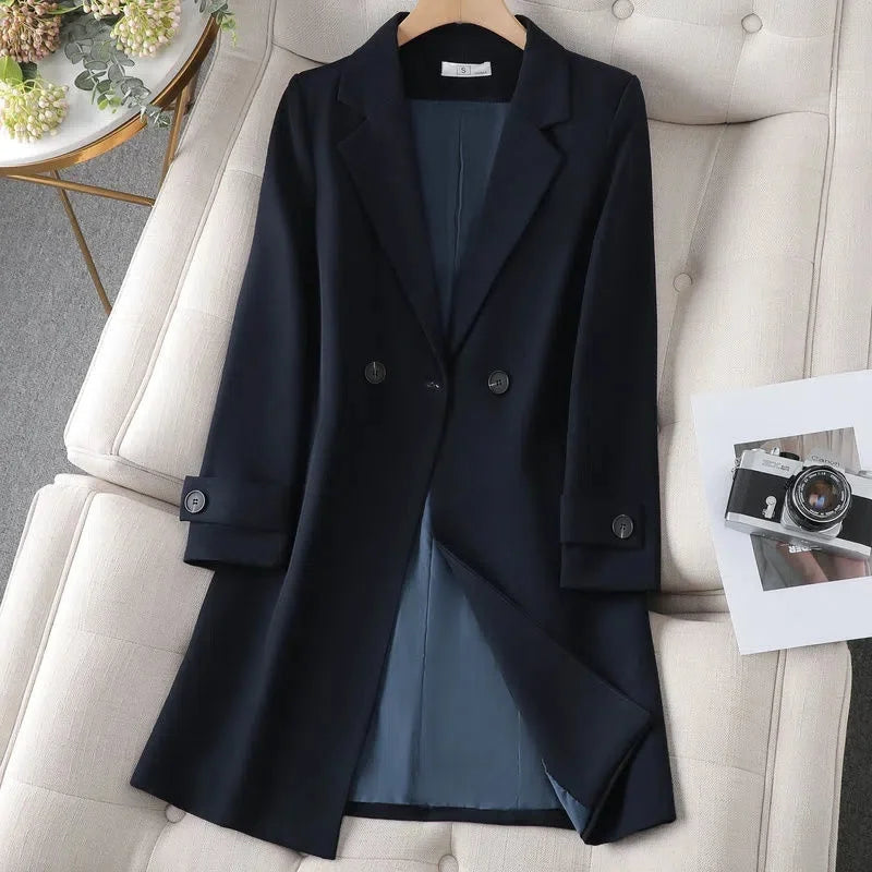 Women's Black Blazer | Tailored Fit, Tie Belt, Stand Collar 6