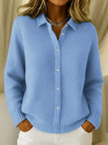 Women's Black Cardigan | Button-Front, Structured Collar, Relaxed Fit 0