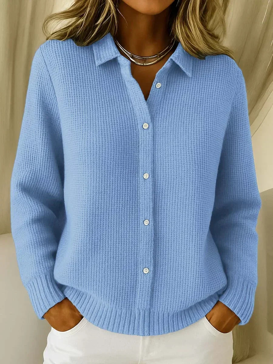 Women's Black Cardigan | Button-Front, Structured Collar, Relaxed Fit 0