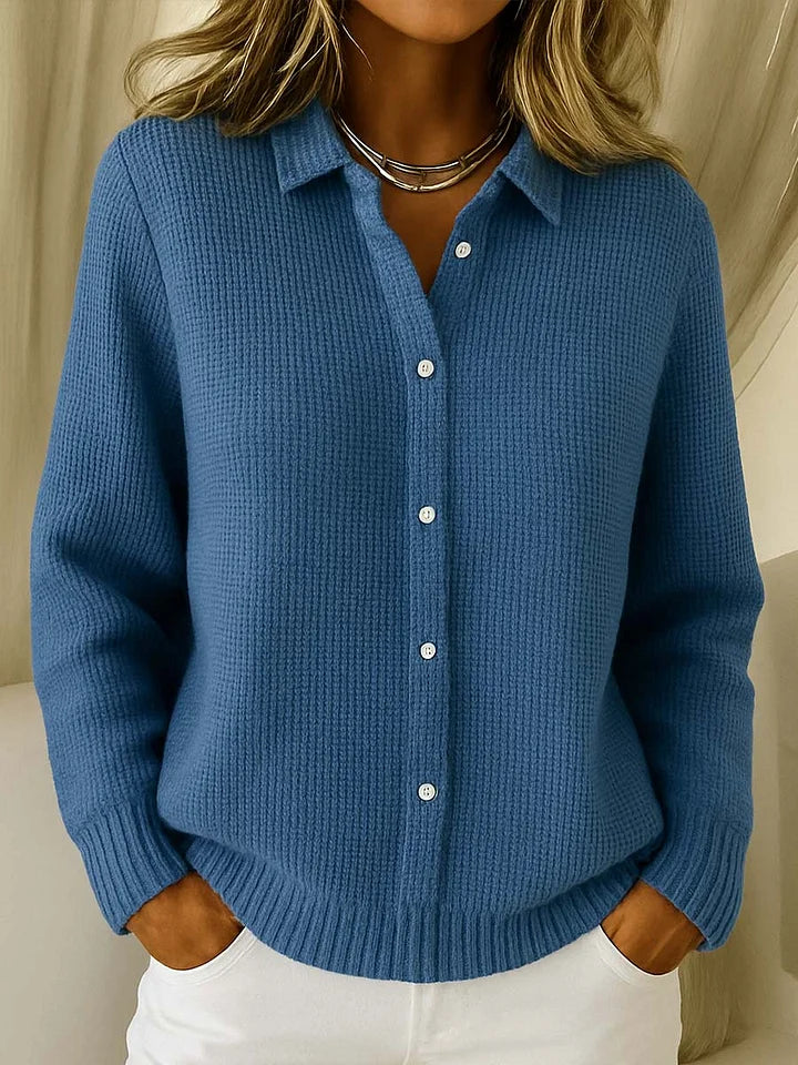 Women's Black Cardigan | Button-Front, Structured Collar, Relaxed Fit 3