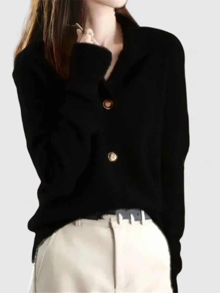 Women's Black Cardigan | Elegant Classic Silhouette, Comfortable Fit 2