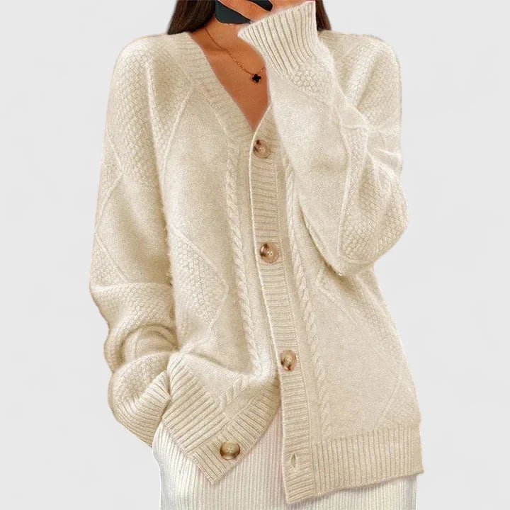 Women's Black Cardigan | V-Neck, Button Closure, Relaxed Fit 0
