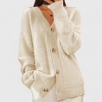 Women's Black Cardigan | V-Neck, Button Closure, Relaxed Fit 0