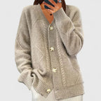 Women's Black Cardigan | V-Neck, Button Closure, Relaxed Fit 1