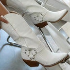 Women's Cowboy Boots | Cow-Print, Pointed Toe, Block Heel 2