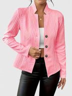 Women's Elegant Jacket | Tailored Fit, Geometric Texture, Structured Collar 3