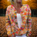Women's Floral Print Long Cardigan | Soft Knit, Relaxed Open-Front 0