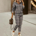 Women's Jogger Set | Half-Zip Top, Patterned Two-Piece Athleisure 3