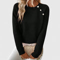 Women's Jumper | Asymmetric Cut, Decorative Buttons, Elegant Design 0