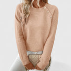 Women's Jumper | Asymmetric Cut, Decorative Buttons, Elegant Design 2