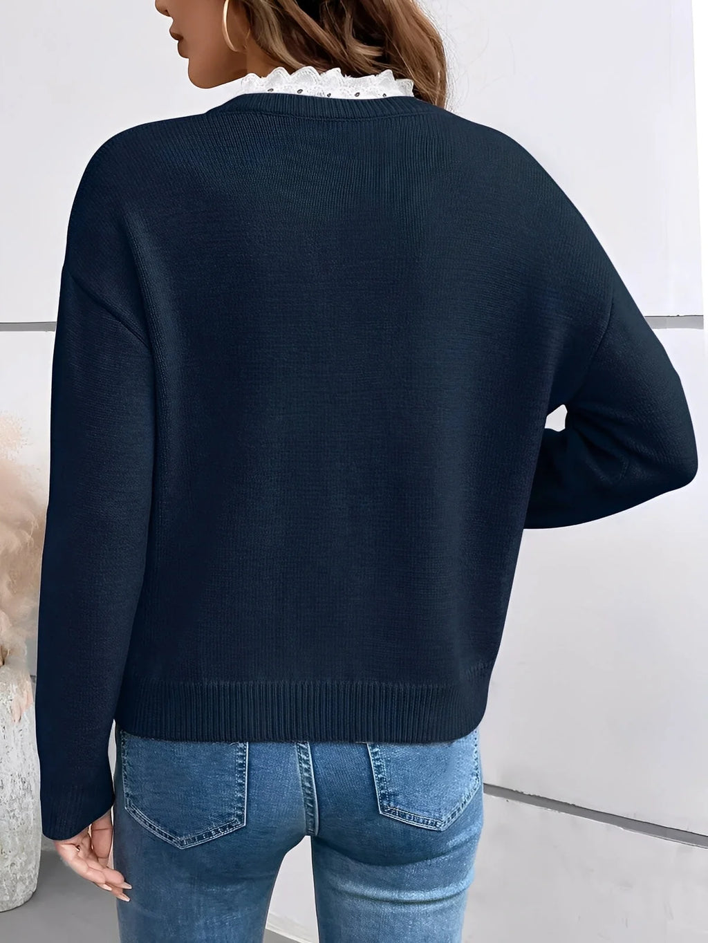Women's Jumper | Elegant Lace Detail, Classic Cut, All-Day Comfort 2