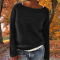 Women's Jumper | Textured Knit, Boat Neck, Relaxed Fit, Long Sleeve 0