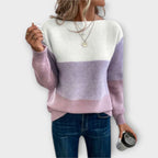 Women's Jumper | Three-Colour Patchwork, Soft Knit, Relaxed Fit 2