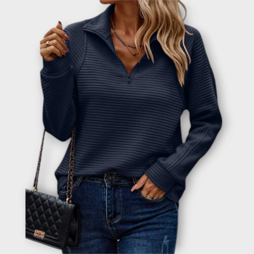 Women's Jumper | V-Neck Zipper, Comfortable Fit, Versatile Style 4