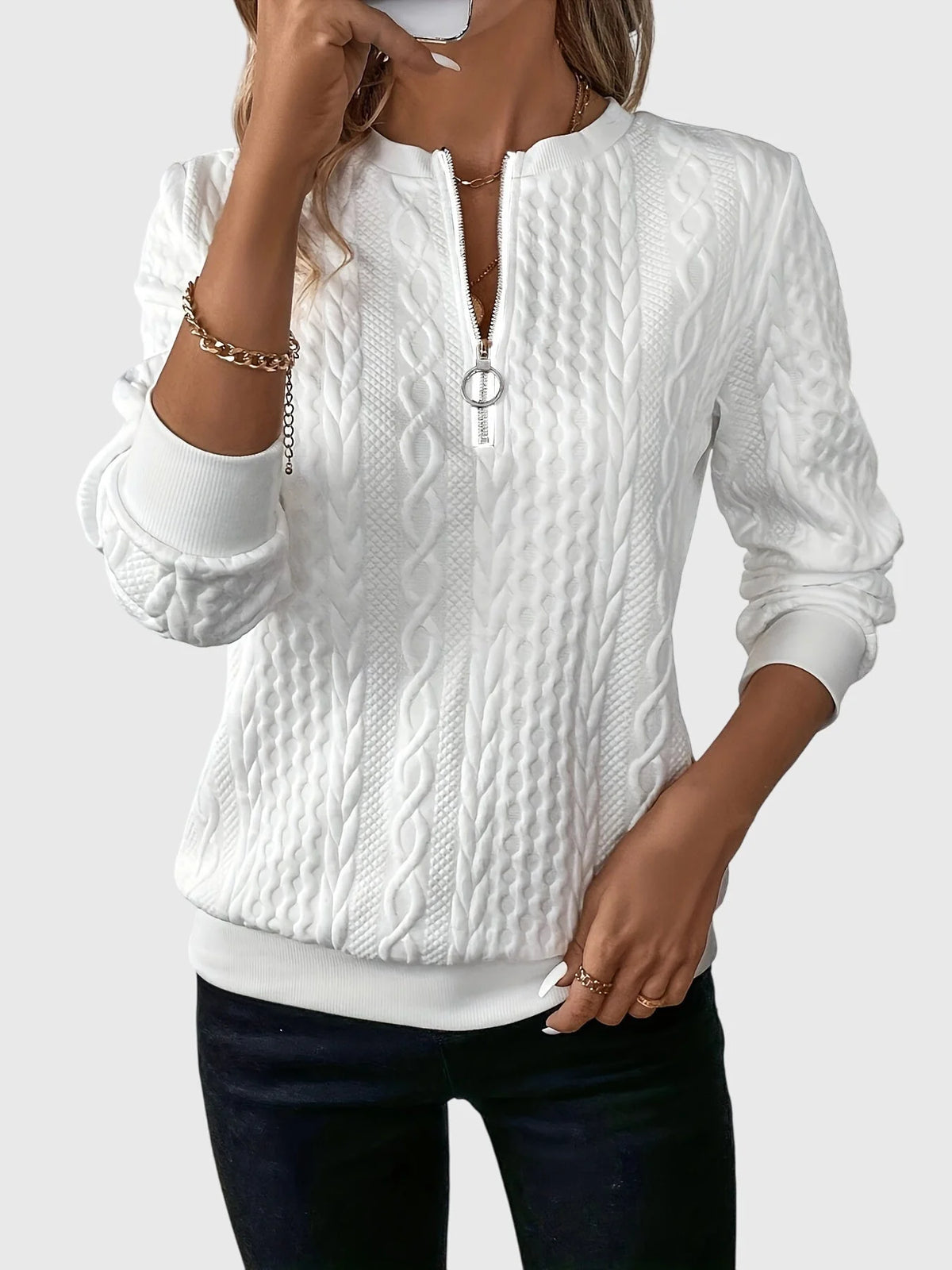 Women's Jumper with Zipper | Soft Knit, Comfortable Fit, Versatile Layering 3