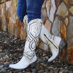 Women's Knee High Boots | Pointed Toe, Mid Block Heel, Orthopaedic Support 4