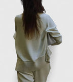 Women’s Knit Co-Ord Set | High-Neck Side Zip Sweater with Elastic Waist Pants 7