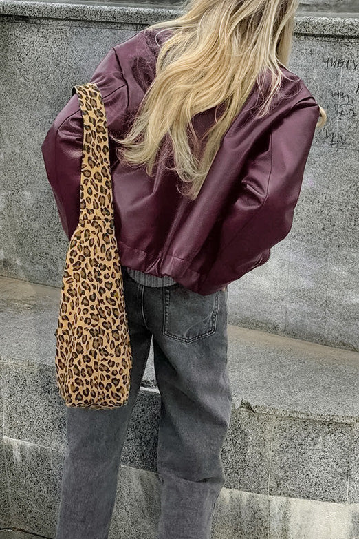 Women's Leather Biker Jacket | Cropped, Matte Finish, Notched Collar 5