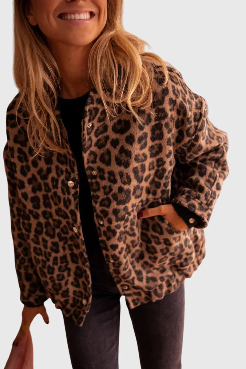 Women's Leopard Print Jacket | Lightweight, Tailored Fit, Versatile Style 0