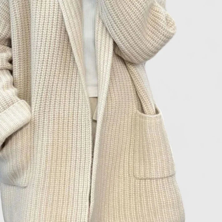 Women's Long Cardigan | Comfortable Knit, Ribbed Design, Functional Pockets 4