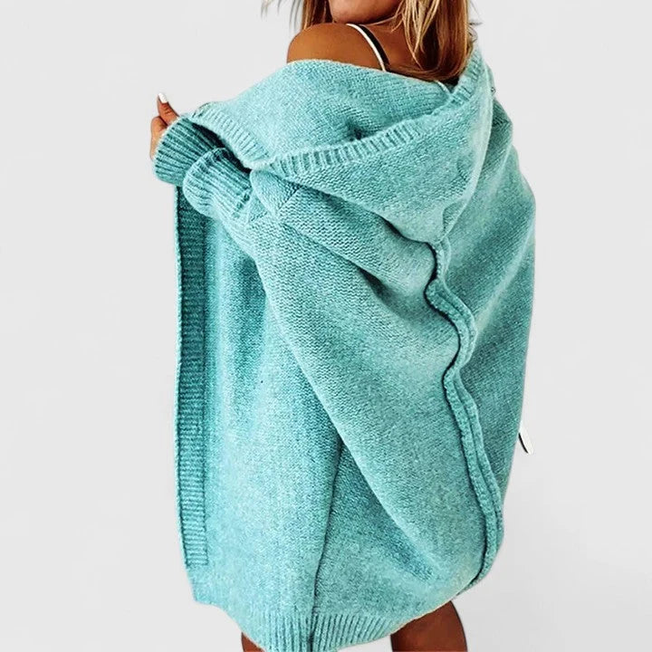 Women's Long Cardigan | Oversized Fit, Large Hood, Knee-Length 0