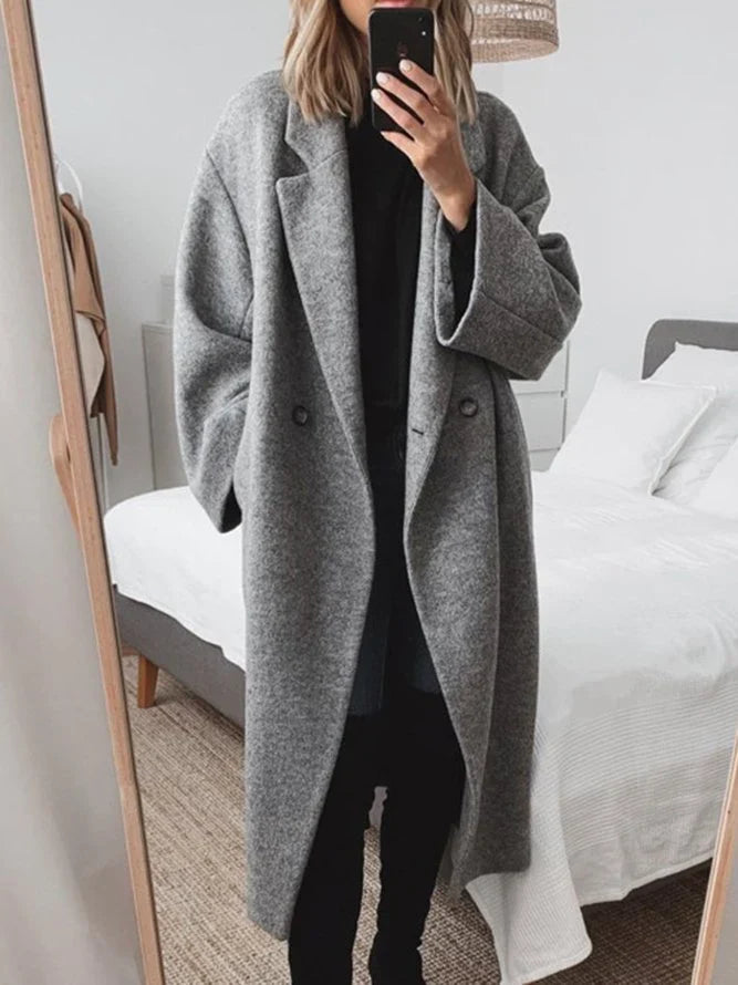Women's Long Tailored Overcoat | Classic Design, Regular Fit, Cotton Blend 1