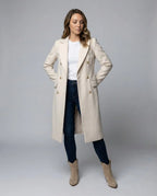 Women's Longline Coat | Double-Breasted, Knee-Length, Perfect for Winter 3