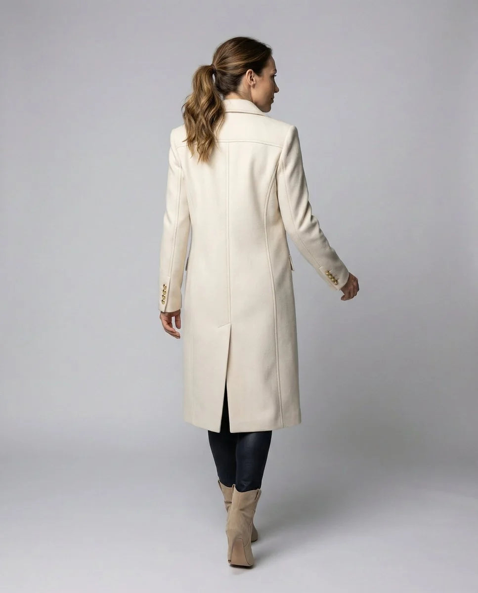 Women's Longline Coat | Double-Breasted, Knee-Length, Perfect for Winter 4