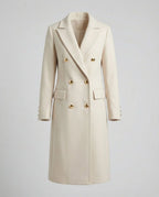 Women's Longline Coat | Double-Breasted, Knee-Length, Perfect for Winter 7