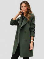 Women's Longline Trench Coat | Double-Breasted, Sharp Lapels, Elegant Design 0