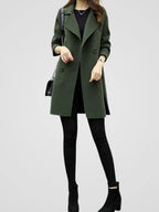 Women's Longline Trench Coat | Double-Breasted, Sharp Lapels, Elegant Design 2