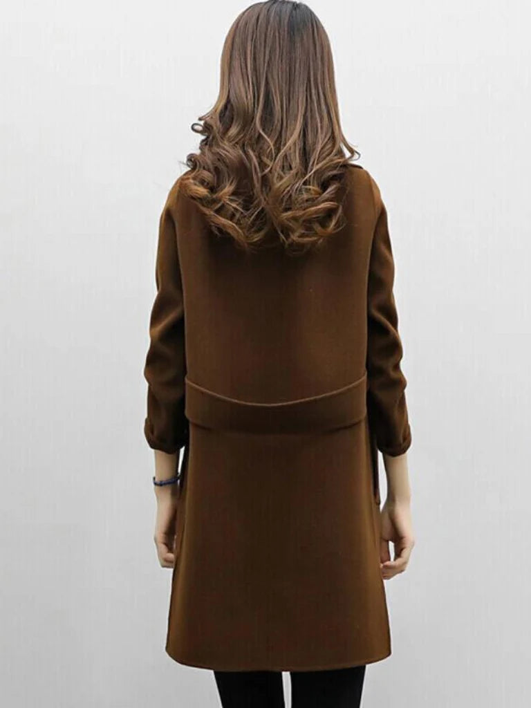 Women's Longline Trench Coat | Double-Breasted, Sharp Lapels, Elegant Design 5