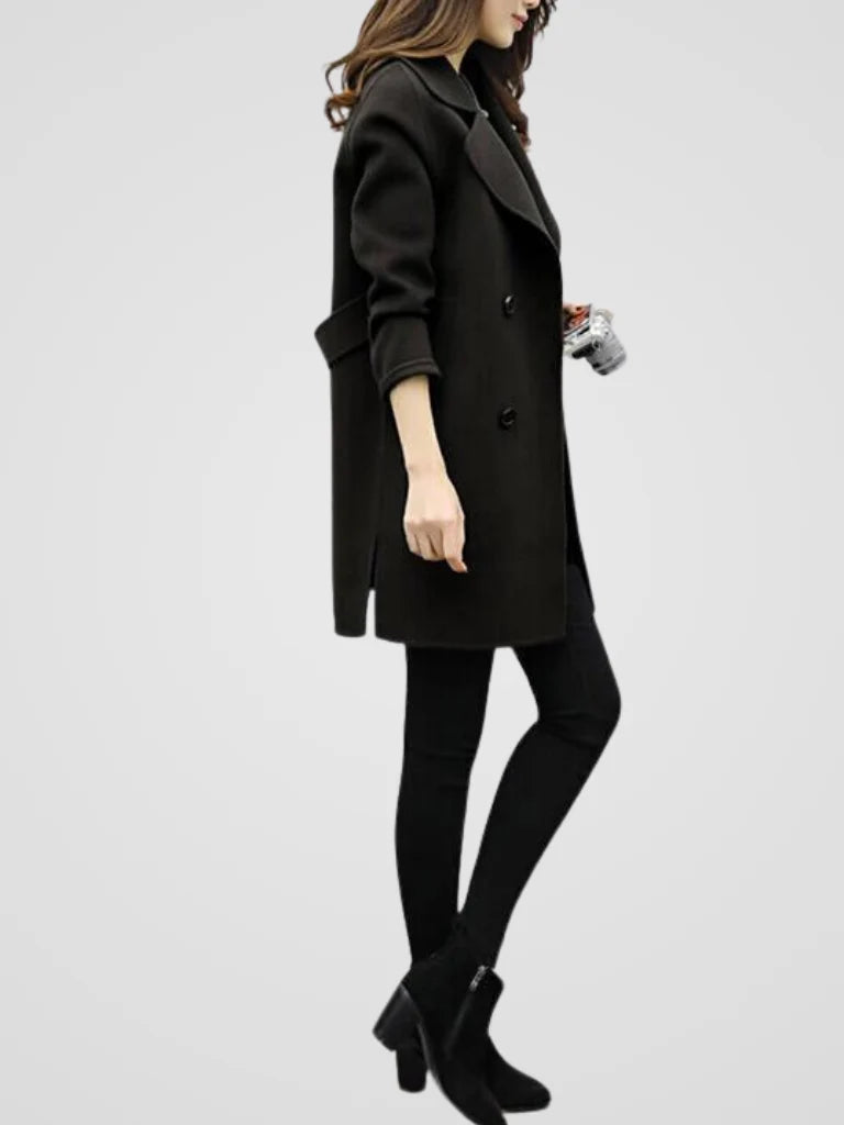 Women's Longline Trench Coat | Double-Breasted, Sharp Lapels, Elegant Design 7