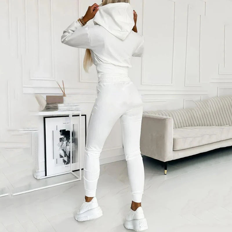 Women's Loungewear Set | Fitted High Waist Top and Relaxed Fit Pants, Soft Fabric 1