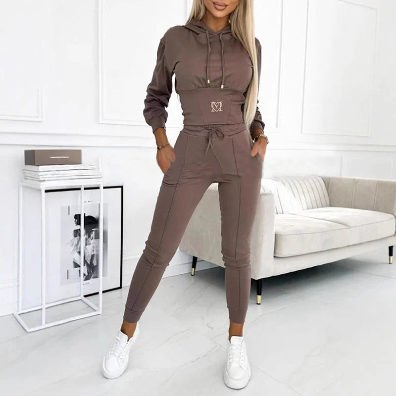 Women's Loungewear Set | Fitted High Waist Top and Relaxed Fit Pants, Soft Fabric 5