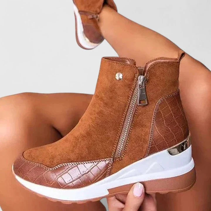 Women's Orthopaedic Boots | Lightweight Wedge Insole, Suede Upper, Non-Slip Sole 1