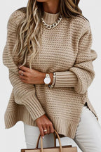 Women's Oversized Jumper | Comfortable Loose Fit, Slit Design, Classic O Neckline 0
