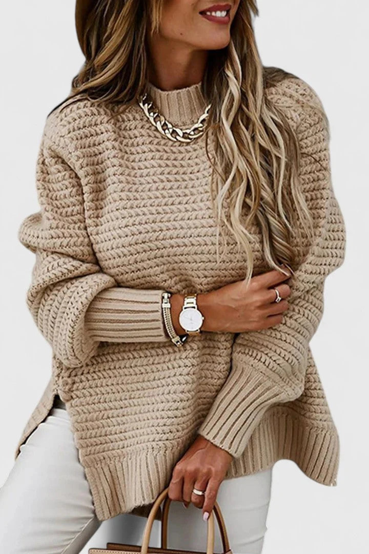Women's Oversized Jumper | Comfortable Loose Fit, Slit Design, Classic O Neckline 2