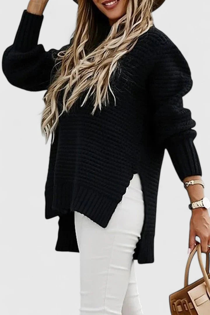 Women's Oversized Jumper | Comfortable Loose Fit, Slit Design, Classic O Neckline 3