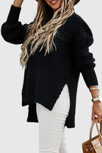 Women's Oversized Jumper | Comfortable Loose Fit, Slit Design, Classic O Neckline 3