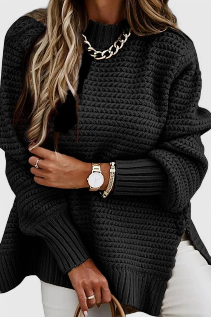 Women's Oversized Jumper | Comfortable Loose Fit, Slit Design, Classic O Neckline 4
