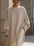 Women's Oversized Jumper | Soft Wool Blend, Asymmetrical Hem, Drop Shoulders 0