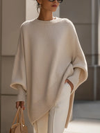 Women's Oversized Jumper | Soft Wool Blend, Asymmetrical Hem, Drop Shoulders 0