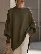 Women's Oversized Jumper | Soft Wool Blend, Asymmetrical Hem, Drop Shoulders 10