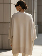 Women's Oversized Jumper | Soft Wool Blend, Asymmetrical Hem, Drop Shoulders 3